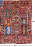Persian Fine Serapi Hand Knotted Wool Rug - 5' 0" X 6' 11" - Golden Nile