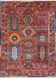Persian Fine Serapi Hand Knotted Wool Rug - 5' 0" X 6' 11" - Golden Nile