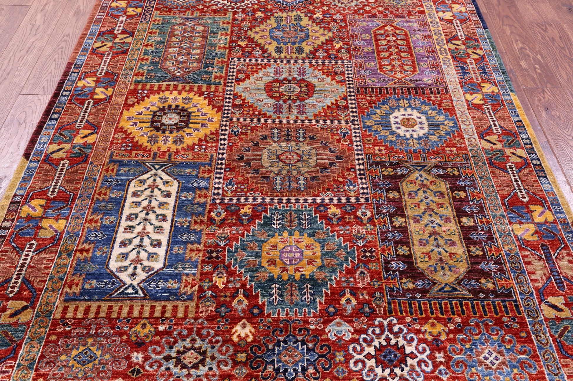 Persian Fine Serapi Hand Knotted Wool Rug - 5' 0" X 6' 11" - Golden Nile