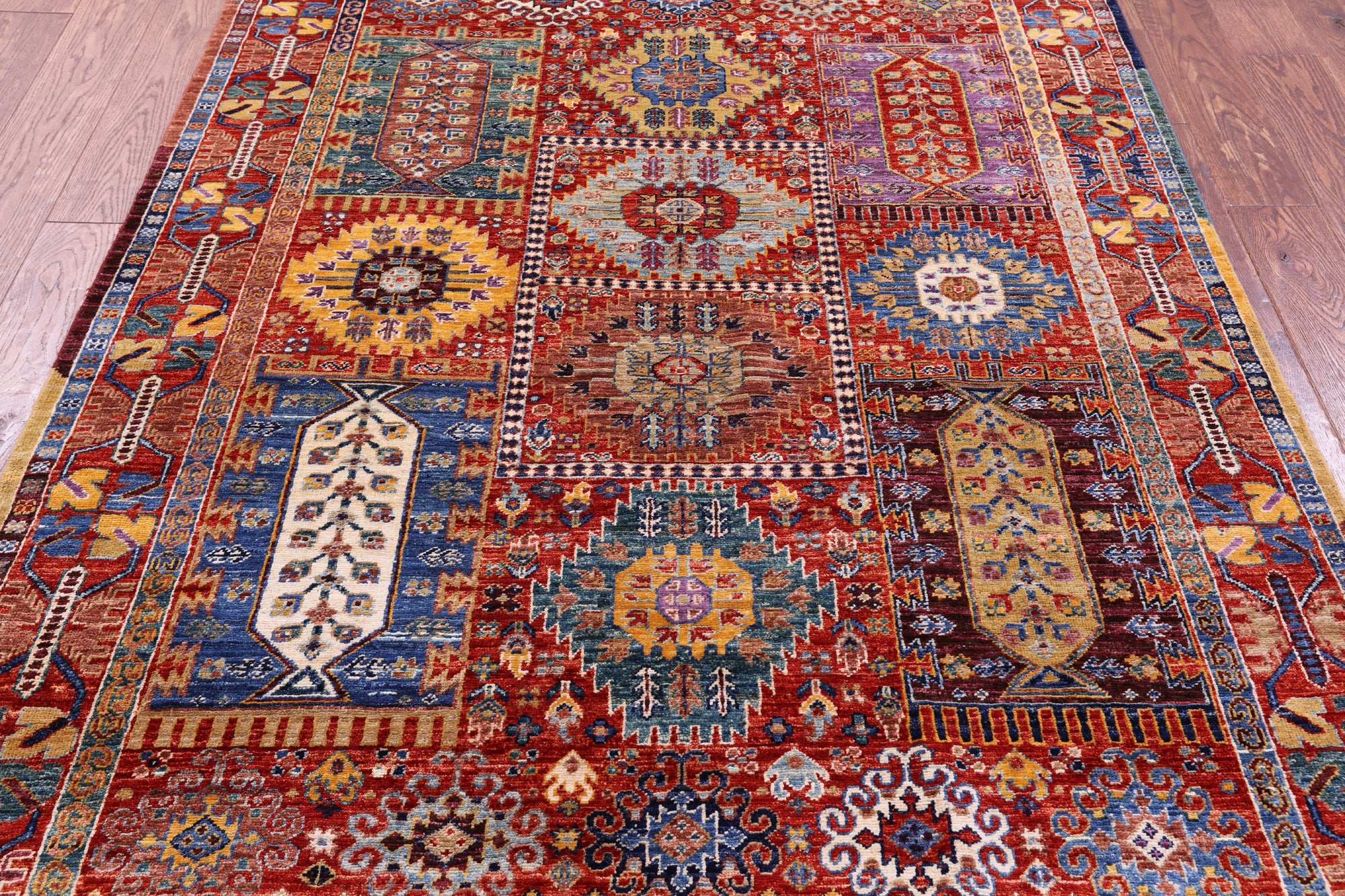 Persian Fine Serapi Hand Knotted Wool Rug - 5' 0" X 6' 11" - Golden Nile