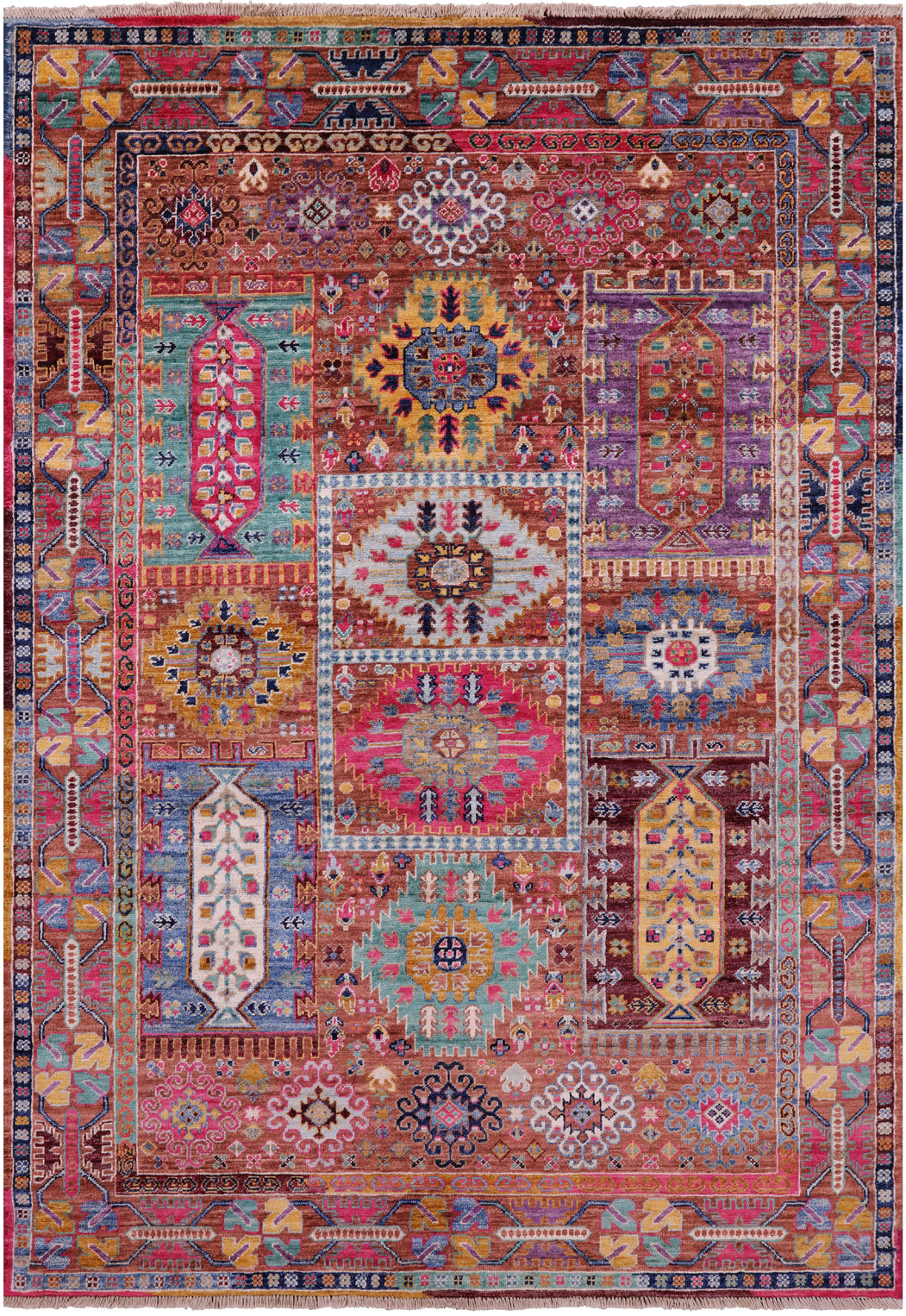 Persian Fine Serapi Handmade Wool Rug - 4' 11" X 7' 1" - Golden Nile