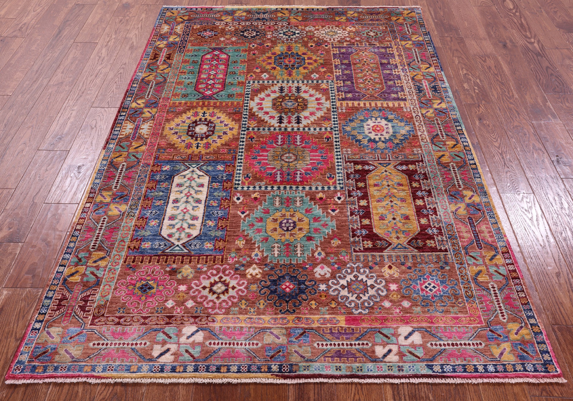 Persian Fine Serapi Hand Knotted Wool Rug - 4' 11" X 7' 0" - Golden Nile