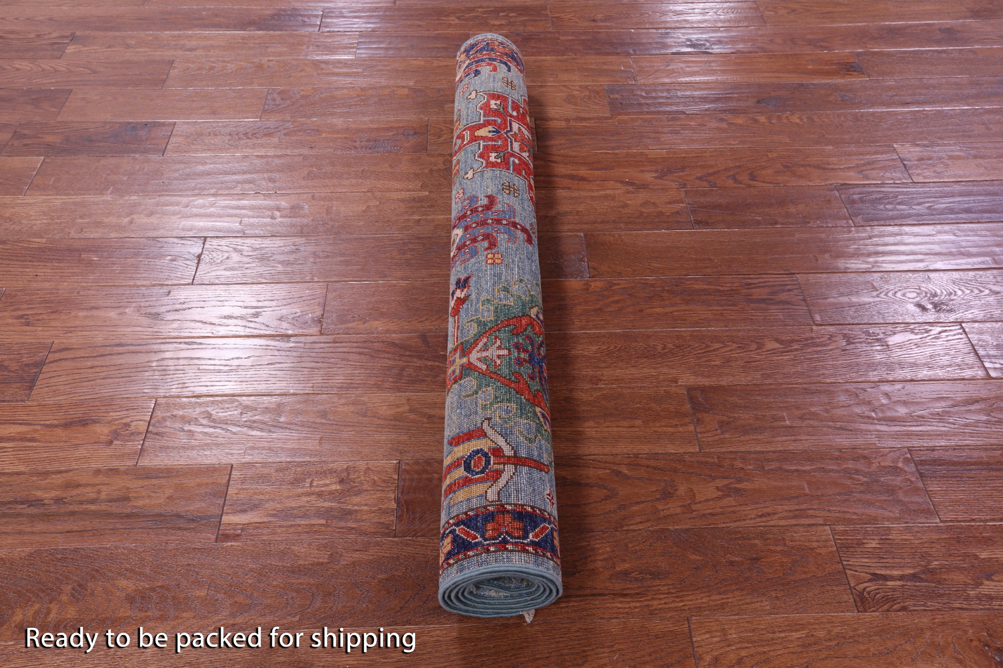 Blue Persian Fine Serapi Handmade Wool Rug - 4' 1" X 6' 0" - Golden Nile