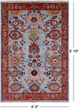 Persian Fine Serapi Hand Knotted Wool Rug - 4' 0" X 5' 10" - Golden Nile