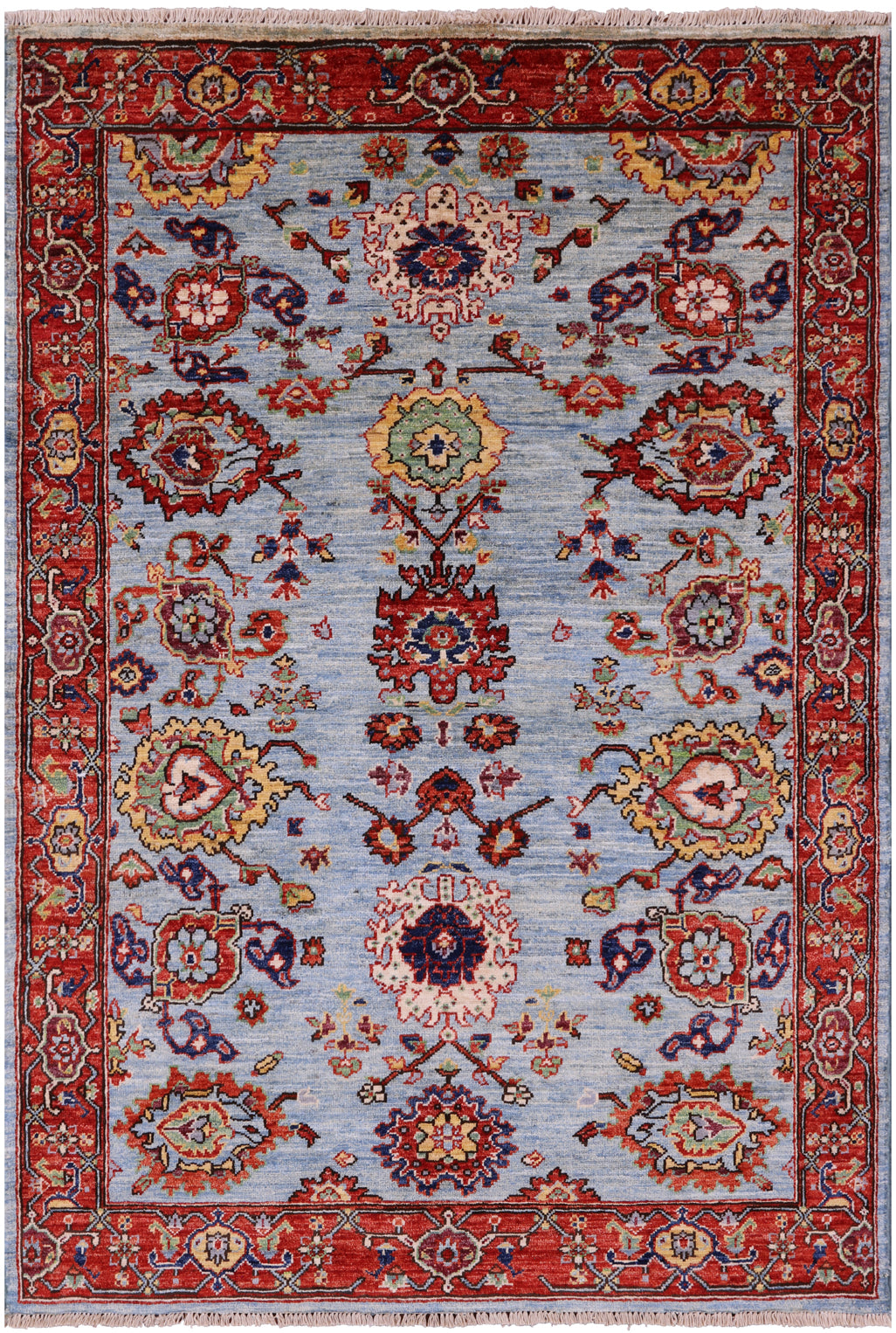 Persian Fine Serapi Hand Knotted Wool Rug - 4' 0" X 5' 10" - Golden Nile