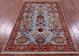 Persian Fine Serapi Hand Knotted Wool Rug - 4' 0" X 5' 10" - Golden Nile