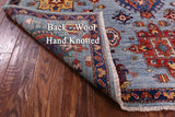 Blue Persian Fine Serapi Hand Knotted Wool Rug - 4' 0" X 6' 1" - Golden Nile