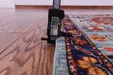 Blue Persian Fine Serapi Hand Knotted Wool Rug - 4' 0" X 6' 1" - Golden Nile