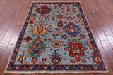 Persian Fine Serapi Hand Knotted Wool Rug - 4' 0" X 6' 0" - Golden Nile