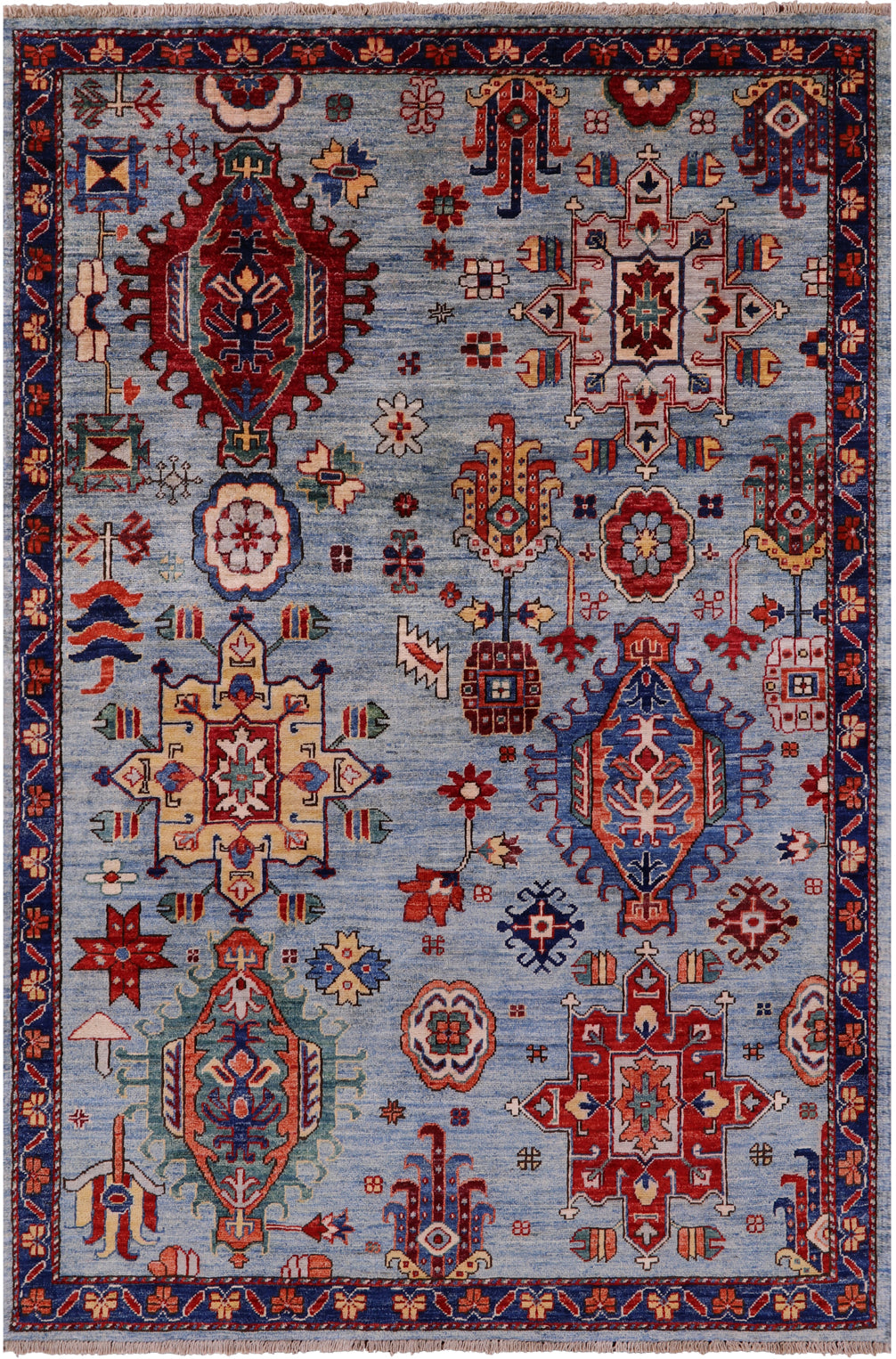 Persian Fine Serapi Hand Knotted Wool Rug - 4' 0" X 6' 0" - Golden Nile