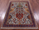 Persian Fine Serapi Hand Knotted Wool Rug - 4' 0" X 5' 10" - Golden Nile