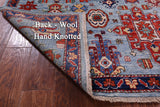 Blue Persian Fine Serapi Hand Knotted Wool Rug - 4' 0" X 6' 1" - Golden Nile