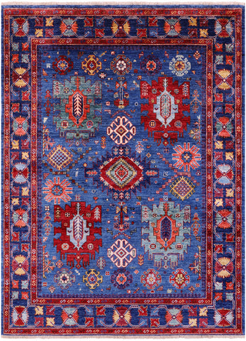 Turkmen Ersari Hand Knotted Wool Rug - 4' 10