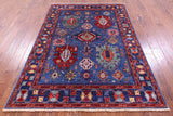 Turkmen Ersari Hand Knotted Wool Rug - 4' 10" X 6' 9" - Golden Nile
