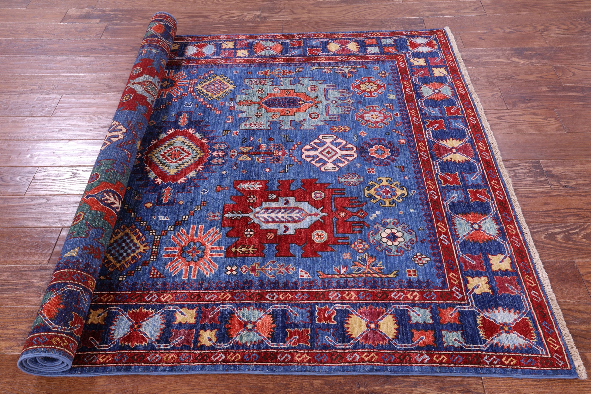 Turkmen Ersari Hand Knotted Wool Rug - 4' 10" X 6' 9" - Golden Nile