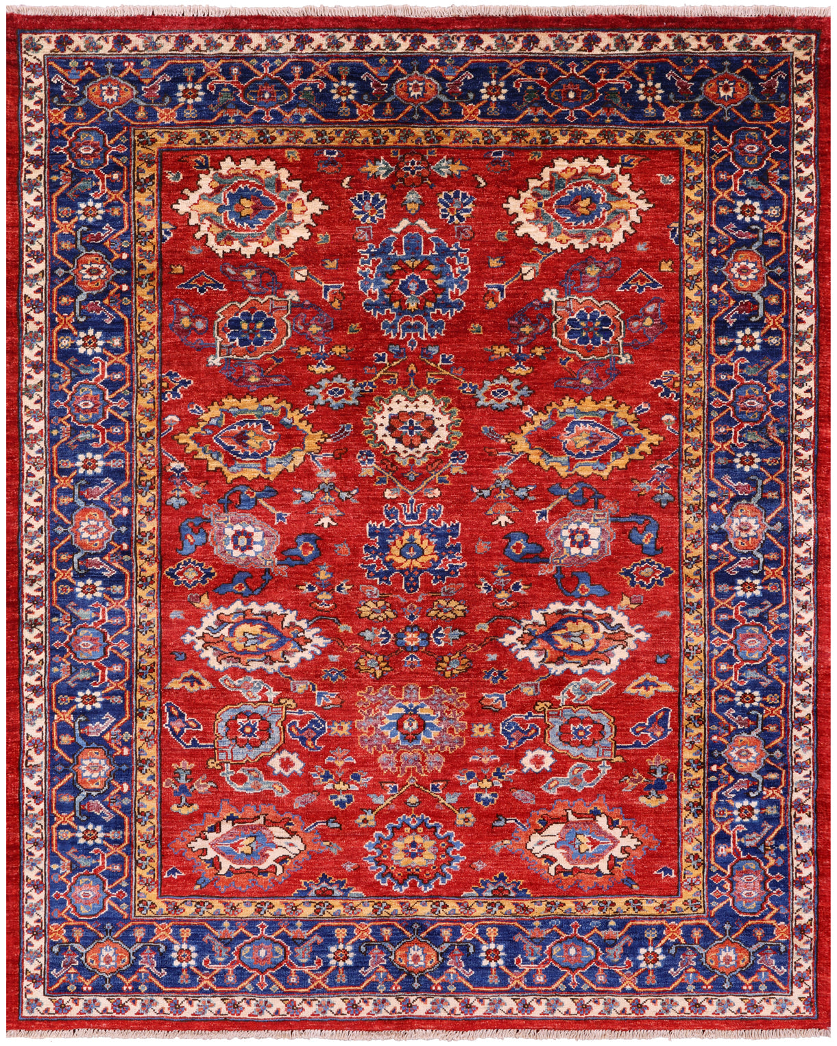 Persian Fine Serapi Hand Knotted Wool Rug - 5' 0" X 6' 5" - Golden Nile