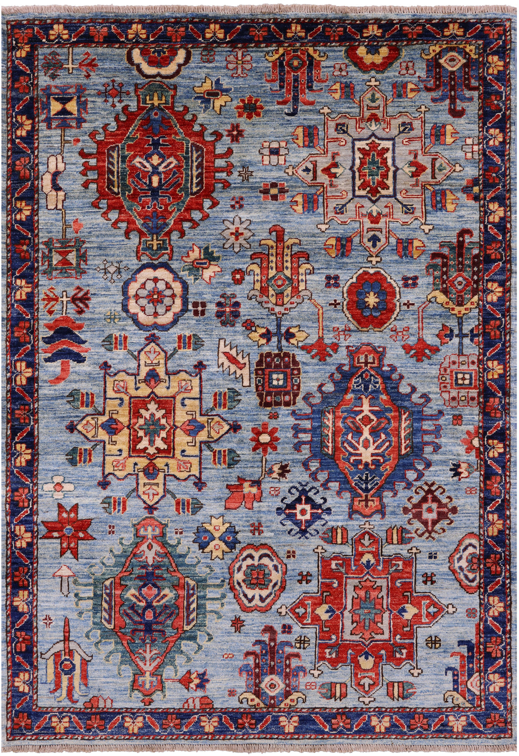 Persian Fine Serapi Hand Knotted Wool Rug - 3' 11" X 5' 10" - Golden Nile