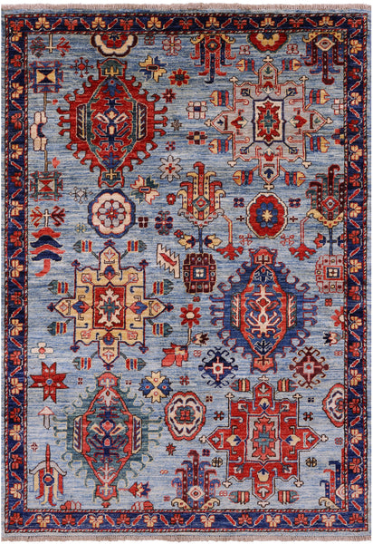 Persian Fine Serapi Hand Knotted Wool Rug - 3' 11" X 5' 10" - Golden Nile