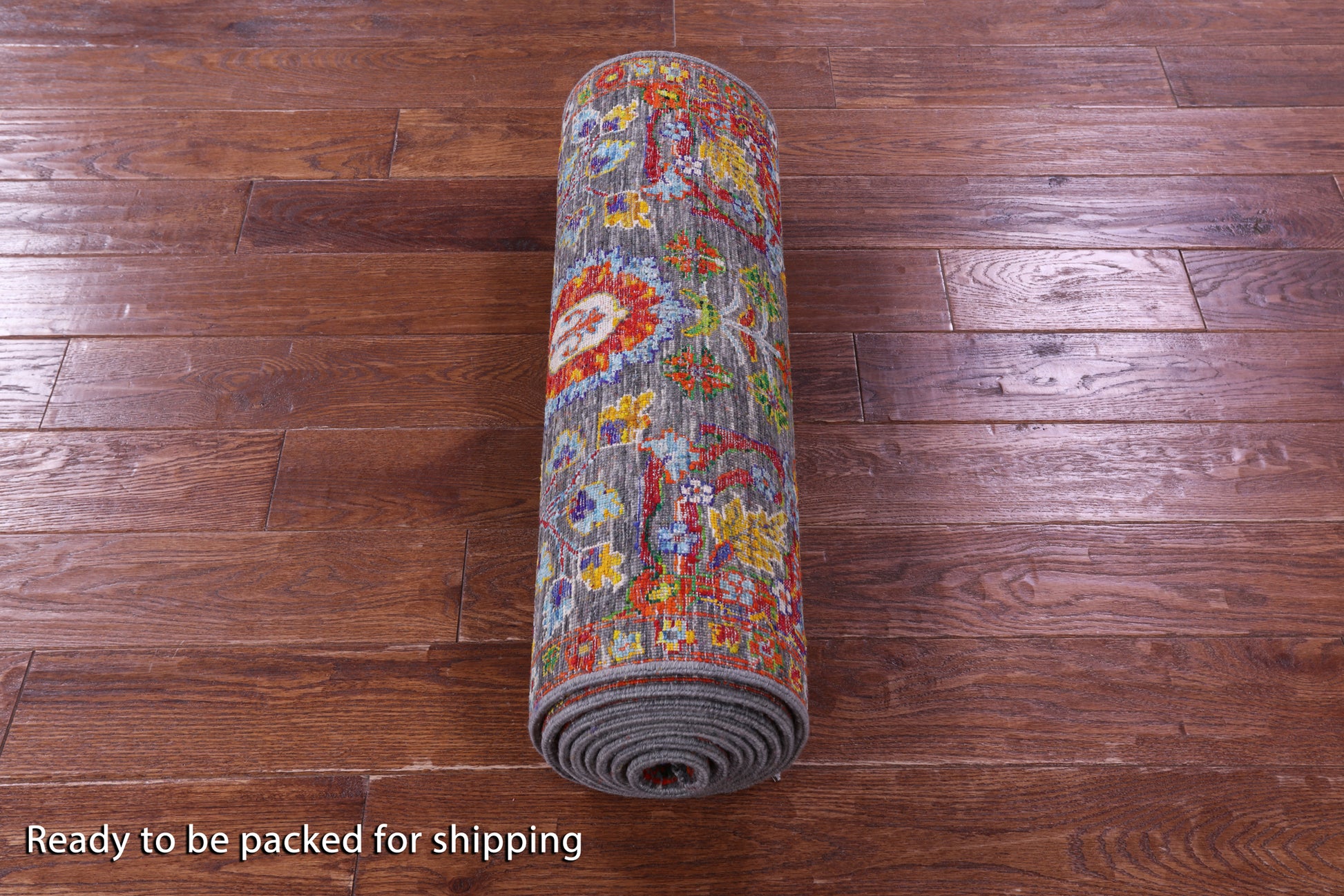 Grey Persian Tabriz Hand Knotted Wool & Silk Runner Rug - 2' 6" X 11' 7" - Golden Nile