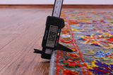 Grey Persian Tabriz Hand Knotted Wool & Silk Runner Rug - 2' 5" X 11' 7" - Golden Nile