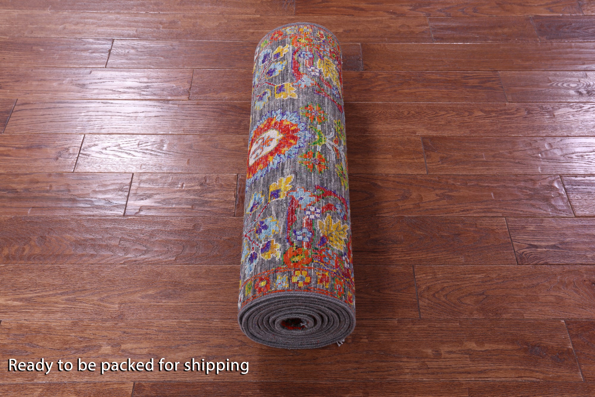 Grey Persian Tabriz Hand Knotted Wool & Silk Runner Rug - 2' 5" X 11' 7" - Golden Nile