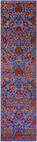 Blue Persian Tabriz Hand Knotted Wool & Silk Runner Rug - 2' 7" X 10' 2" - Golden Nile