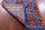 Blue Persian Tabriz Hand Knotted Wool & Silk Runner Rug - 2' 7" X 10' 2" - Golden Nile