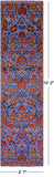 Blue Persian Tabriz Hand Knotted Wool & Silk Runner Rug - 2' 7" X 10' 2" - Golden Nile