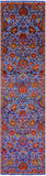 Blue Persian Tabriz Hand Knotted Wool & Silk Runner Rug - 2' 7" X 10' 2" - Golden Nile
