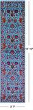 Blue Persian Tabriz Hand Knotted Wool & Silk Runner Rug - 2' 7" X 10' 10" - Golden Nile