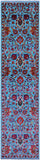 Blue Persian Tabriz Hand Knotted Wool & Silk Runner Rug - 2' 8" X 10' 10" - Golden Nile