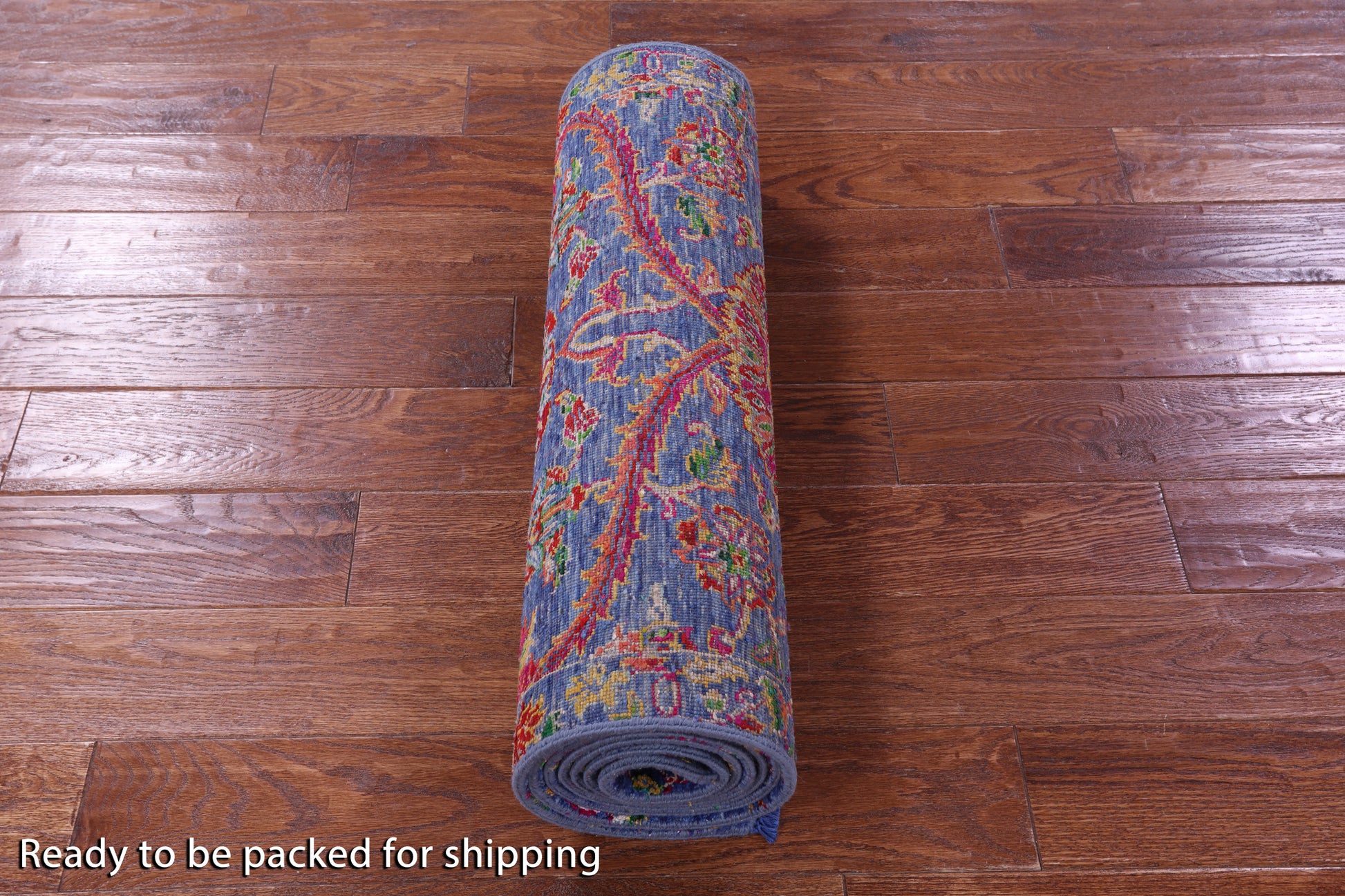 Blue Persian Tabriz Handmade Wool & Silk Runner Rug - 2' 7" X 9' 11" - Golden Nile