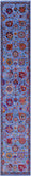 Blue Persian Tabriz Handmade Wool & Silk Runner Rug - 2' 6" X 14' 0" - Golden Nile