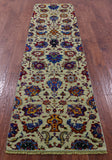 Green Persian Tabriz Hand Knotted Wool & Silk Runner Rug - 2' 7" X 9' 10" - Golden Nile