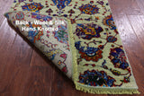 Green Persian Tabriz Hand Knotted Wool & Silk Runner Rug - 2' 7" X 9' 10" - Golden Nile