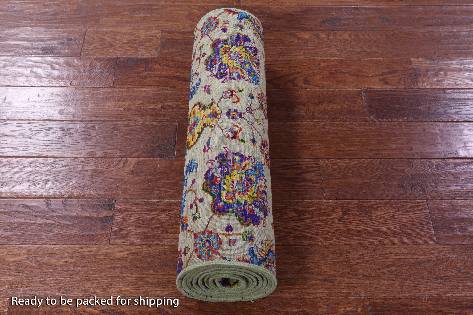 Green Persian Tabriz Hand Knotted Wool & Silk Runner Rug - 2' 7" X 9' 10" - Golden Nile