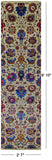 Green Persian Tabriz Hand Knotted Wool & Silk Runner Rug - 2' 7" X 9' 10" - Golden Nile
