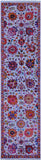 Blue Persian Tabriz Hand Knotted Wool & Silk Runner Rug - 2' 8" X 10' 2" - Golden Nile