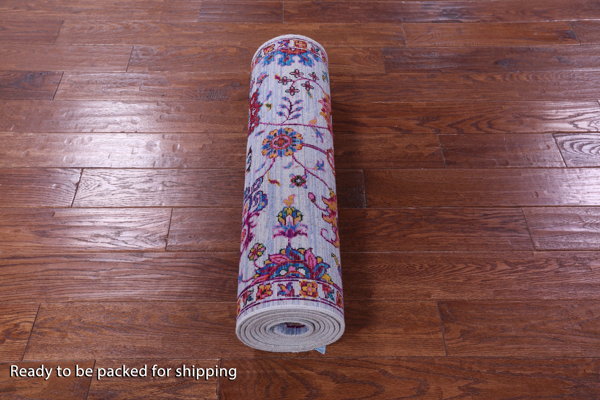 Blue Persian Tabriz Hand Knotted Wool & Silk Runner Rug - 2' 8" X 10' 2" - Golden Nile