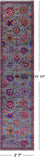 Grey Persian Tabriz Hand Knotted Wool & Silk Runner Rug - 2' 7" X 11' 11" - Golden Nile