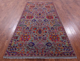 Grey Persian Tabriz Handmade Wool & Silk Rug - 5' 0" X 10' 3" - Golden Nile