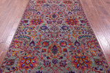 Grey Persian Tabriz Handmade Wool & Silk Rug - 5' 0" X 10' 3" - Golden Nile