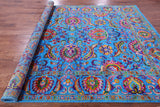 Blue Persian Tabriz Handmade Wool & Silk Rug - 8' 1" X 10' 1" - Golden Nile