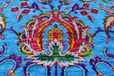 Blue Persian Tabriz Handmade Wool & Silk Rug - 8' 1" X 10' 1" - Golden Nile