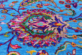 Blue Persian Tabriz Handmade Wool & Silk Rug - 8' 1" X 10' 1" - Golden Nile