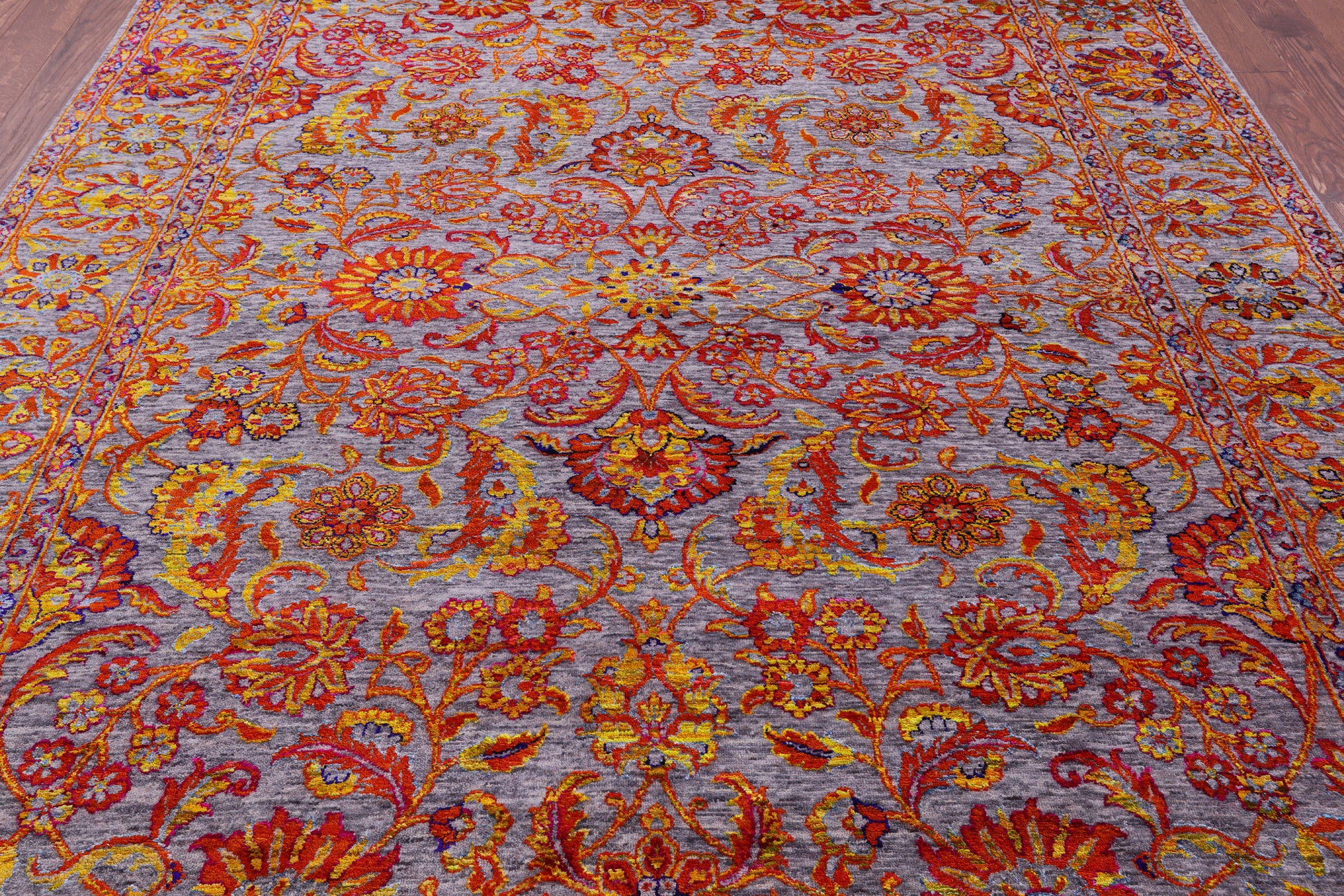 Persian Tabriz Hand Knotted Wool & Silk Rug - 8' 0" X 10' 2" - Golden Nile