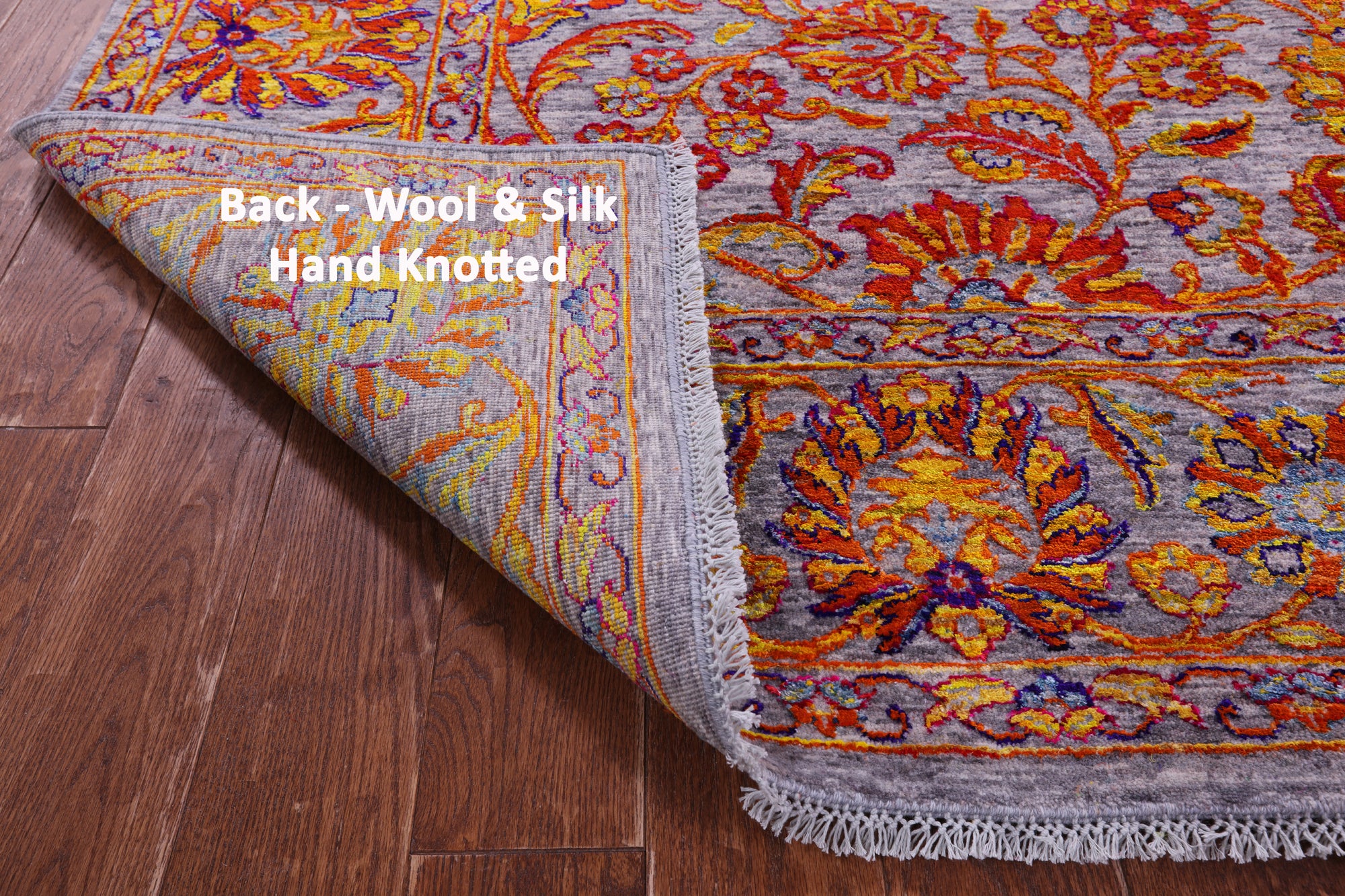 Persian Tabriz Hand Knotted Wool & Silk Rug - 8' 0" X 10' 2" - Golden Nile