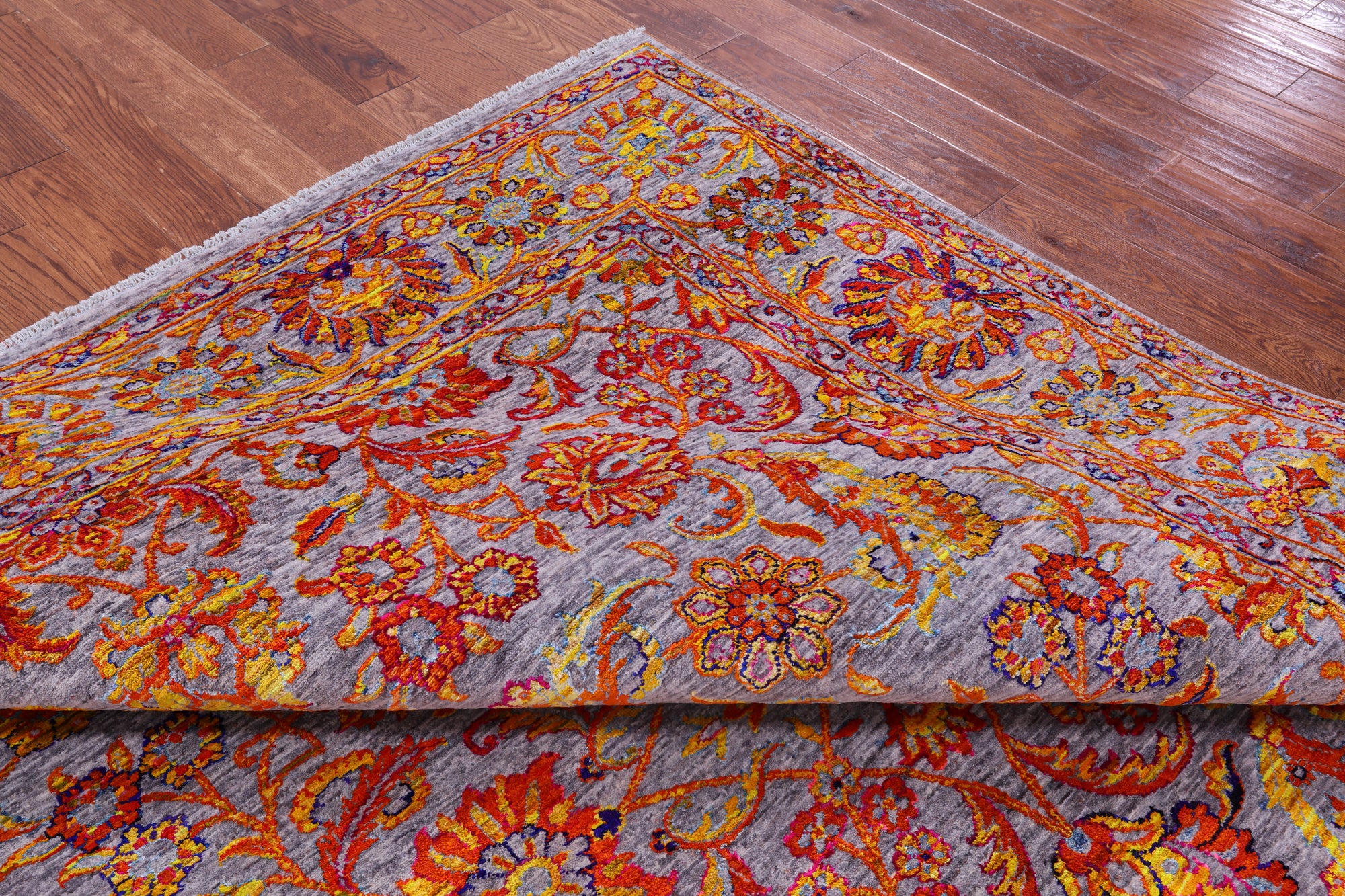 Persian Tabriz Hand Knotted Wool & Silk Rug - 8' 0" X 10' 2" - Golden Nile