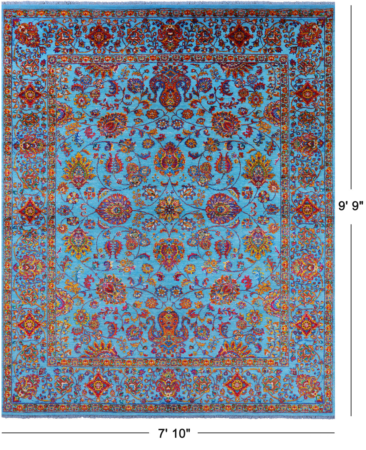 Persian Tabriz Handmade Wool & Silk Rug - 7' 10" X 9' 9" - Golden Nile
