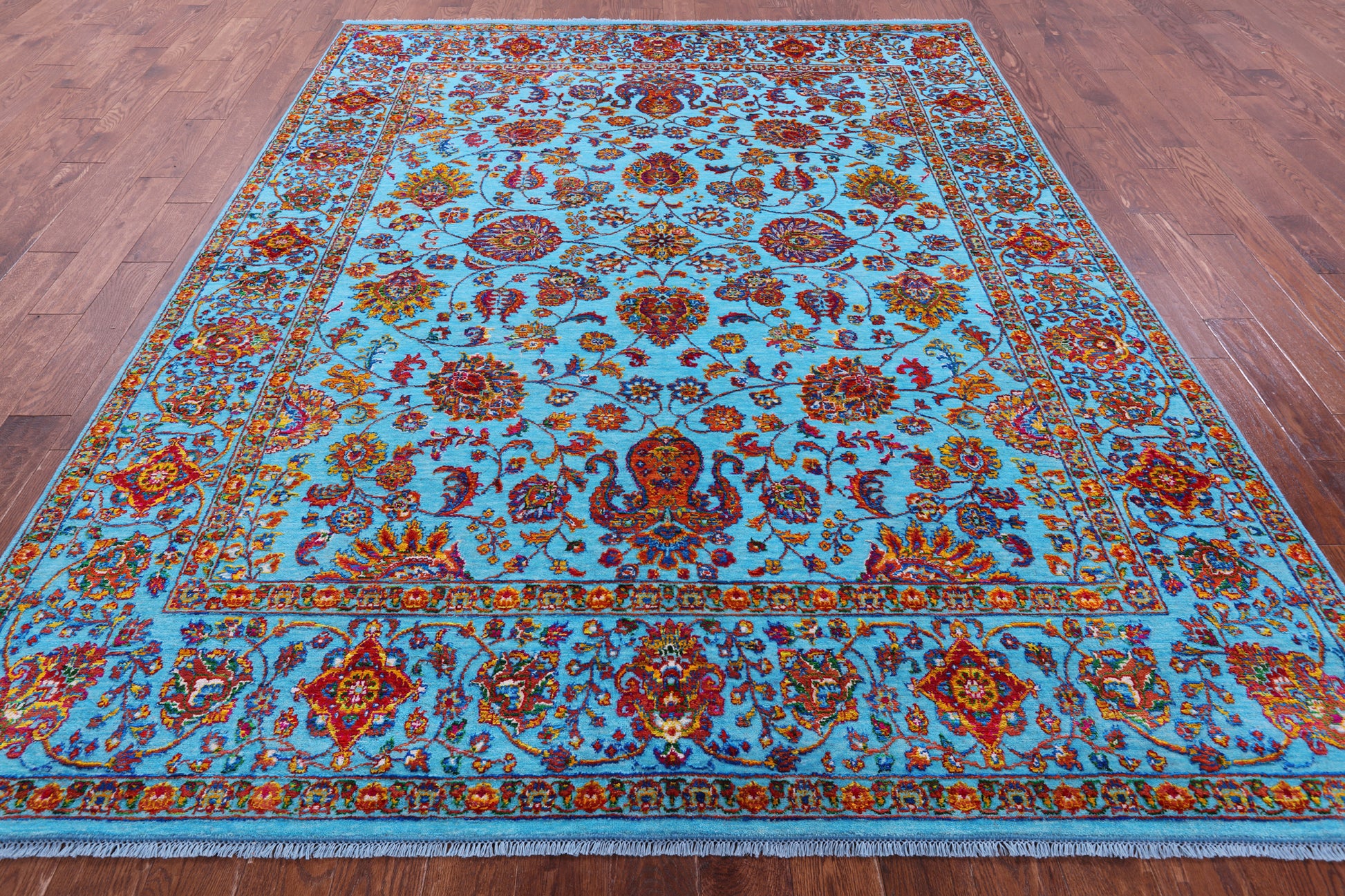 Persian Tabriz Handmade Wool & Silk Rug - 7' 10" X 9' 9" - Golden Nile